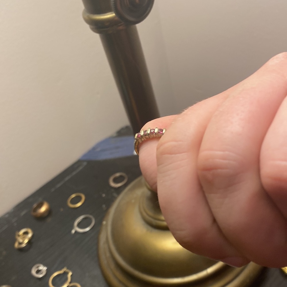 925 silver ruby studded ring - Picture 2 of 3
